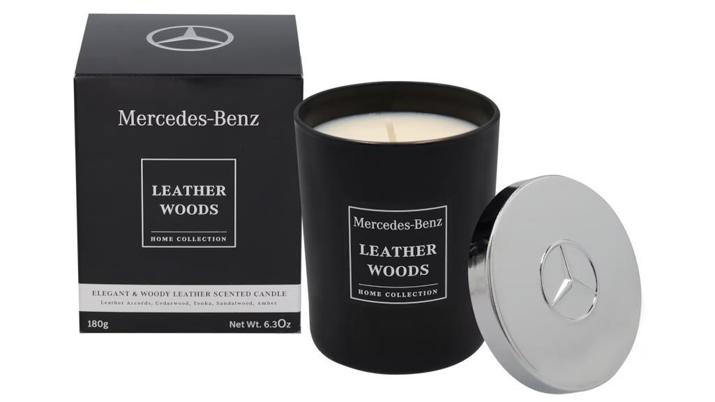 Candela profumata, Leather Woods, 180 g