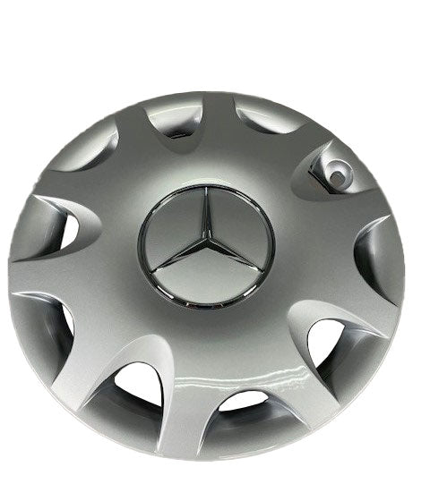 Coprimozzo centrale per Mercedes W169 da 15 pollici, colore argento.